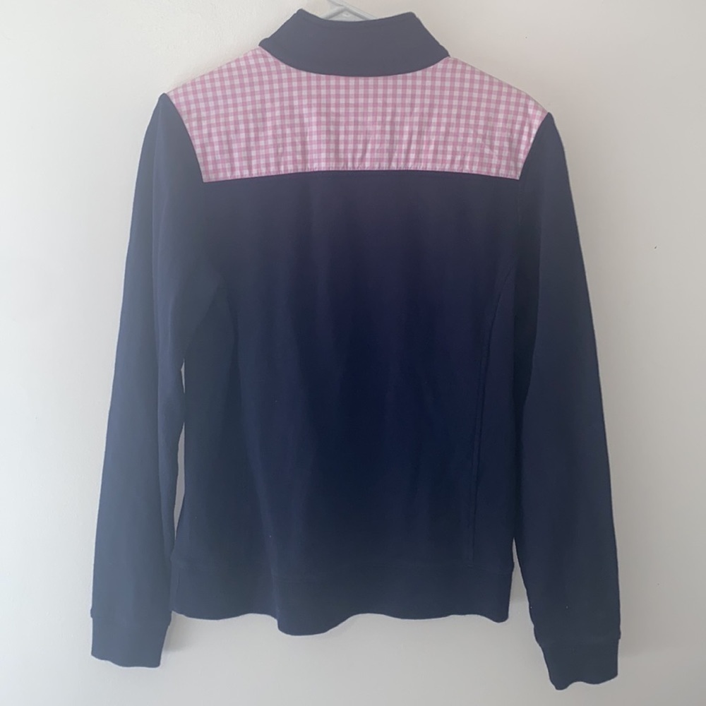 Vineyard Vines Shep Pullover Cotton Pink Gingham Sweatshirt - Picture 4 of 4